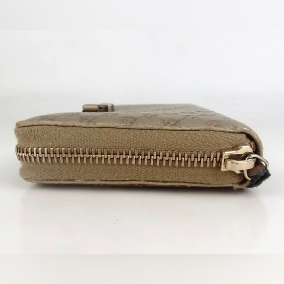βΌοΈSOLDβΌοΈGUCCI Micro Guccissima Gold Leather Zip Around Wallet πβ€οΈβπ₯ - Picture 7 of 12